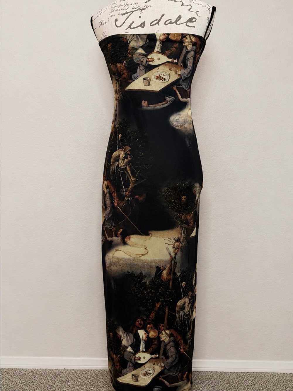 Zara Hieronymus Bosch Ship of Fools Mesh Midi Dress XS Art Print - Picture 3 of 10